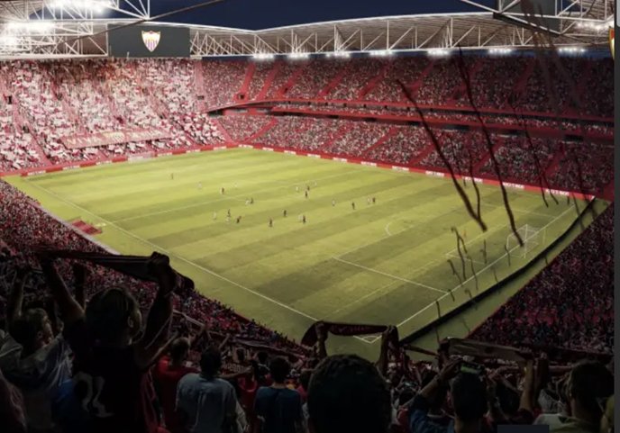 세비야 FC 신축 구장(누에보 라몬 산체스-피스후안) 프로젝트 소개 기사 캡처, sevillafc.es
