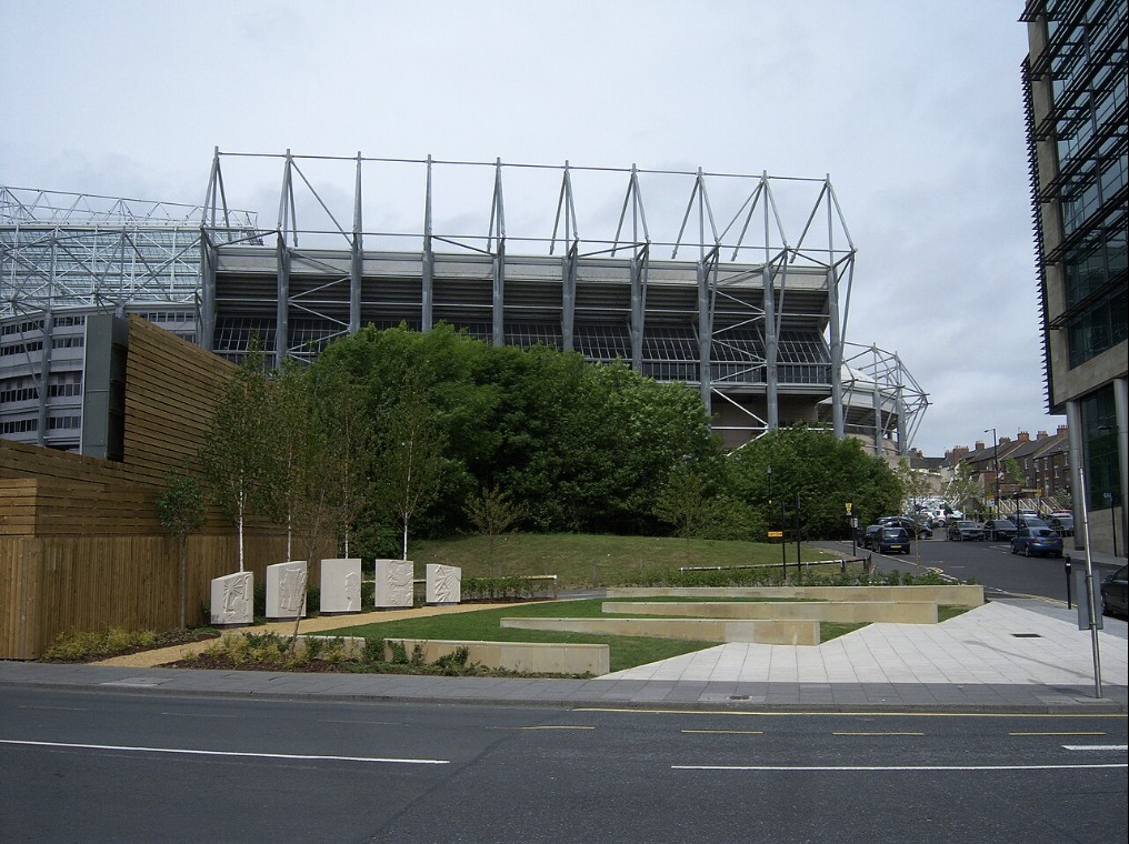 Sir Bobby Robson memorial garden near Gallowgate, Newcastle