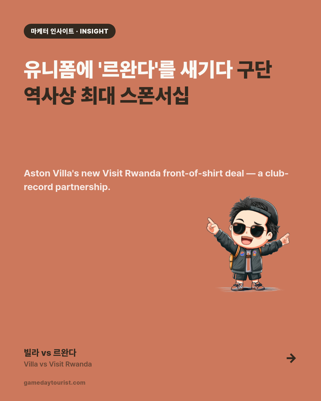 Villa Park — Visit Rwanda’s Record £20M Shirt Deal — Card news 1/5