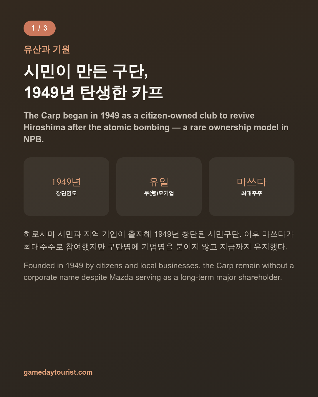 Mazda Stadium — No Parent Company, and Slipping Crowds — Card news 2/5