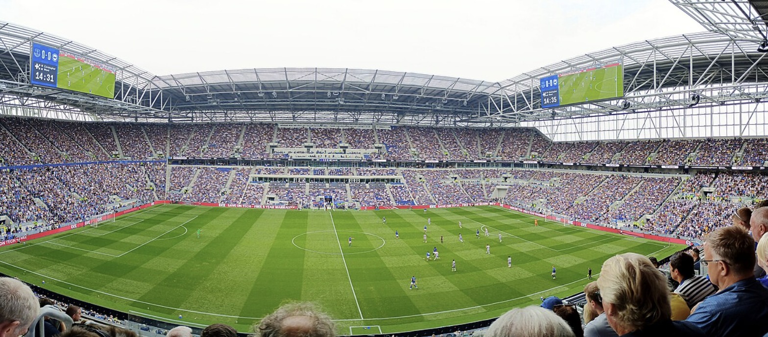 Wide view of Hill Dickinson Stadium during Everton vs Brighton, August 24, 2025