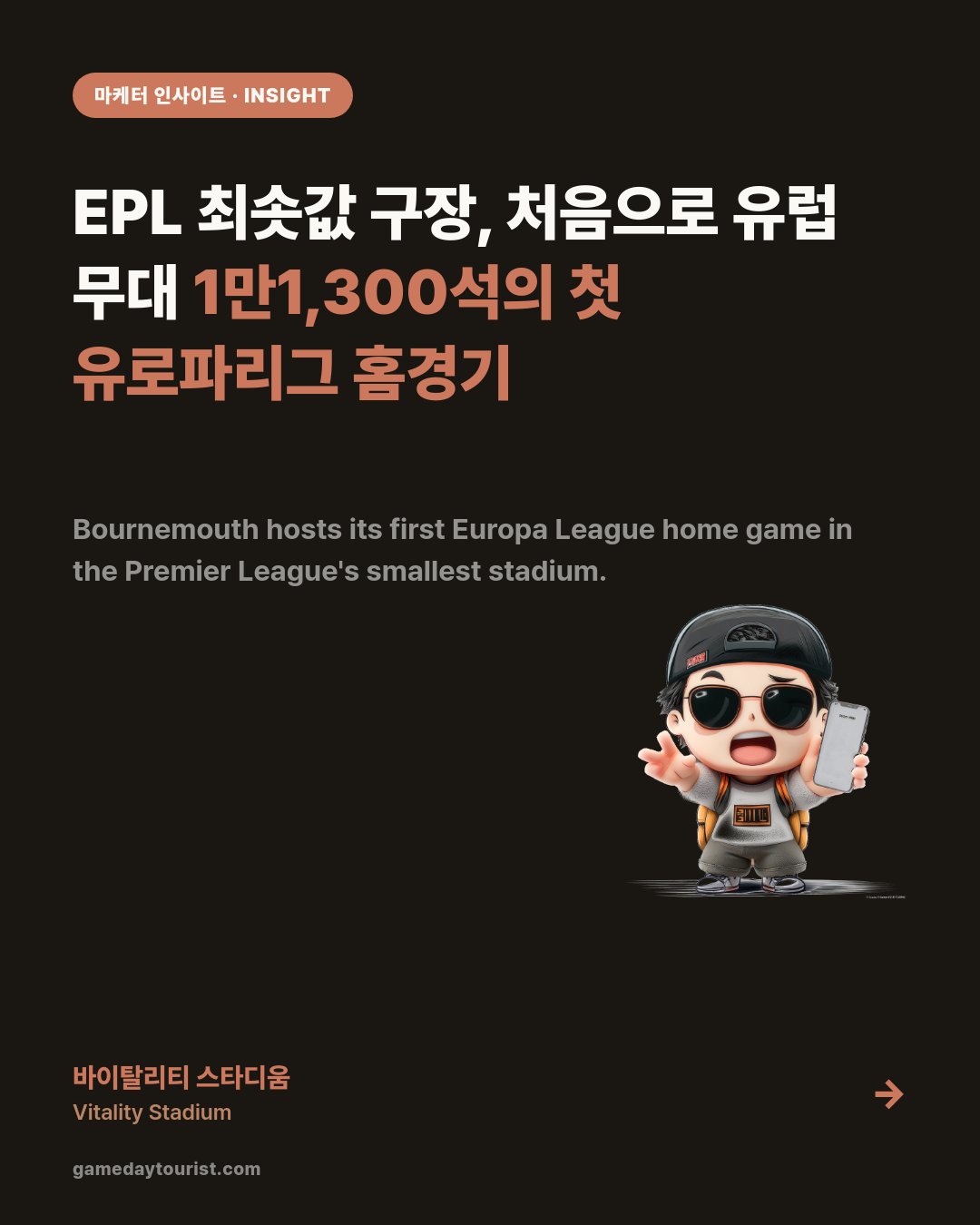 Vitality Stadium — EPL’s Smallest Ground, 11,300 Seats, Meets Europe — Card news 1/5