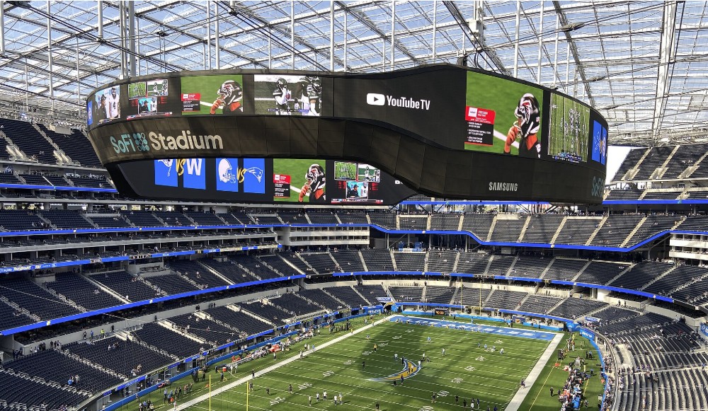 The Oculus videoboard inside the stadium